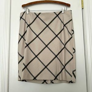 The Limited tan and black plaid skirt